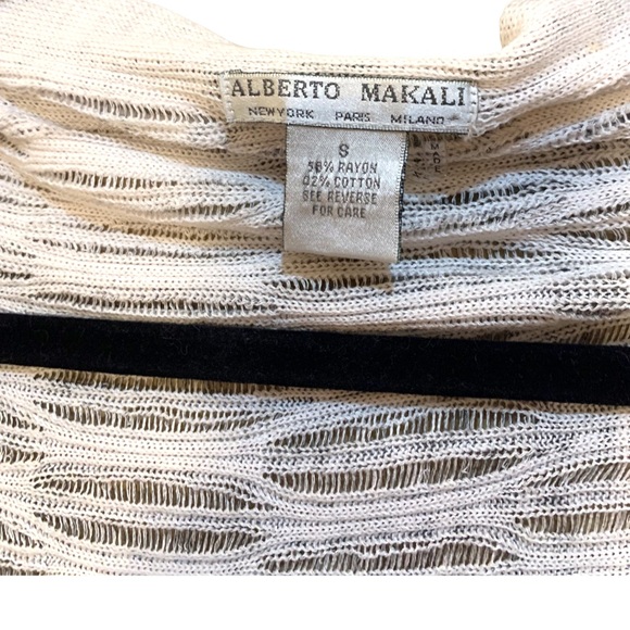 Alberto Makai gray and lilac purple open front long knit print vest size small - Picture 3 of 4